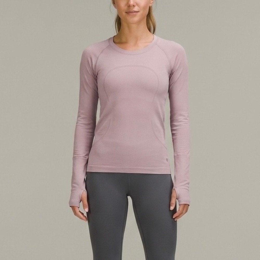 Lululemon Swiftly Tech Long Sleeve 2.0 Mauve Pink Running Shirt Size 6